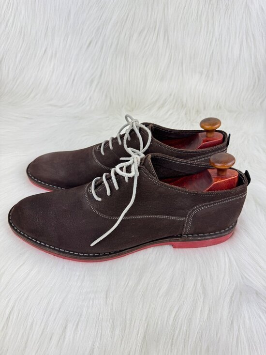 Heschung 1934 Veritable Cousu Suede Oxford Shoes Brown Red Sole US 11.5 main image 8